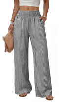 Sampeel Wide Leg Pants Woman High Waist Trousers with Pockets Casual Lounge